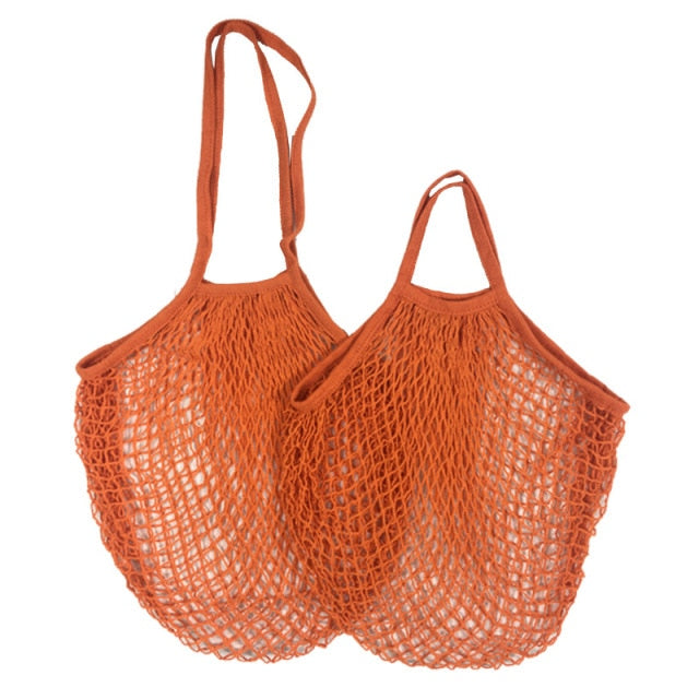 20 Colors Reusable Shopping Bags Portable Net Bag Fruit Vegetable Storage Eco-friendly Cotton foldable Mesh Bag for Shopping