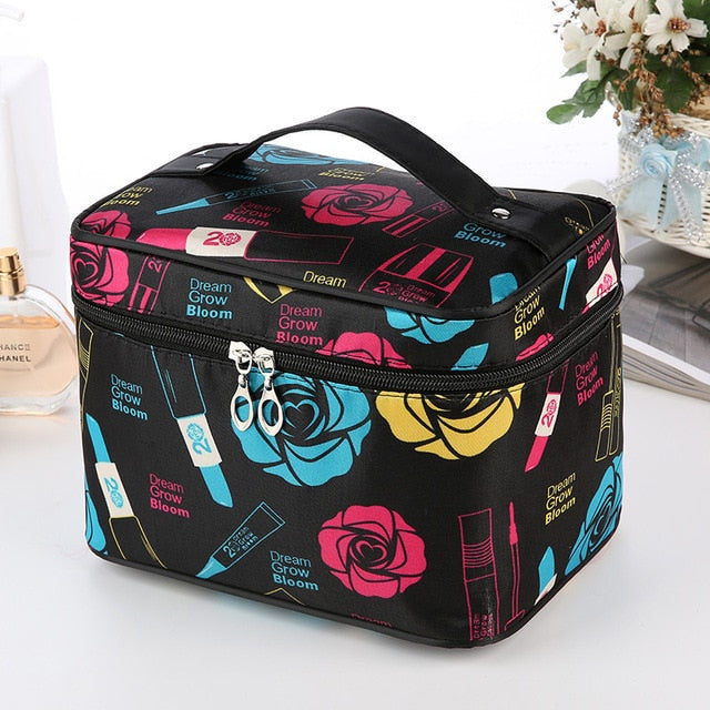 Cyflymder Polyester Multifunction Women Cosmetic Bag Travel Toiletries Storage Organize HandBag Waterproof Female Brush MakeUp Case