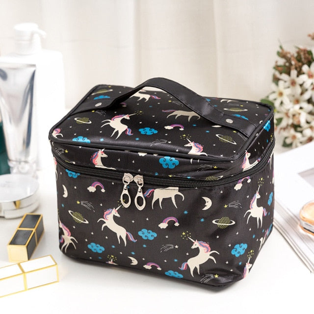 Cyflymder Polyester Multifunction Women Cosmetic Bag Travel Toiletries Storage Organize HandBag Waterproof Female Brush MakeUp Case