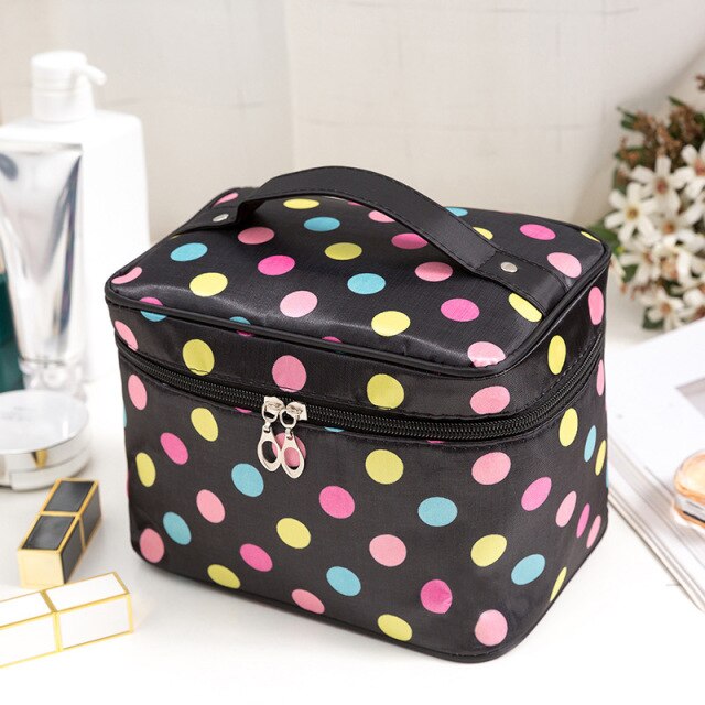 Cyflymder Polyester Multifunction Women Cosmetic Bag Travel Toiletries Storage Organize HandBag Waterproof Female Brush MakeUp Case