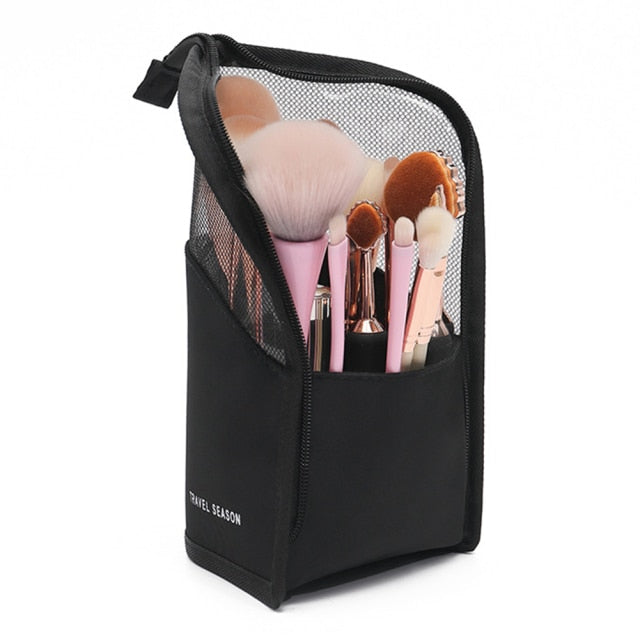1Pcs Multi-functional Makeup Storage Box Zipper Cosmetics  Bag Waterproof Makeup Brush Organizer Travel Carry Case