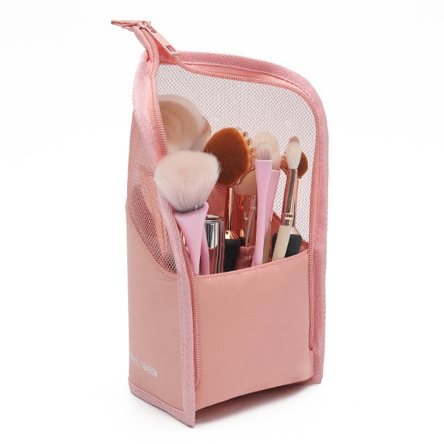 1Pcs Multi-functional Makeup Storage Box Zipper Cosmetics  Bag Waterproof Makeup Brush Organizer Travel Carry Case
