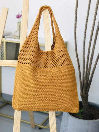 casual hollow woven women shoulder bags designer knitting handbags large capacity tote summer beach bag big purses shopper sac