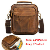 Cyflymder Quality Original Leather Male Casual Shoulder Messenger bag Cowhide Fashion Cross-body Bag 8" Pad Tote Mochila Satchel bag 144