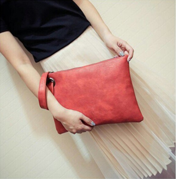 Realaiot Fashion Women Elegant Party Clutches PU Leather Envelope Clutch Bag Handbag Lady Female Vintage Evening Bag New Gifts for Women