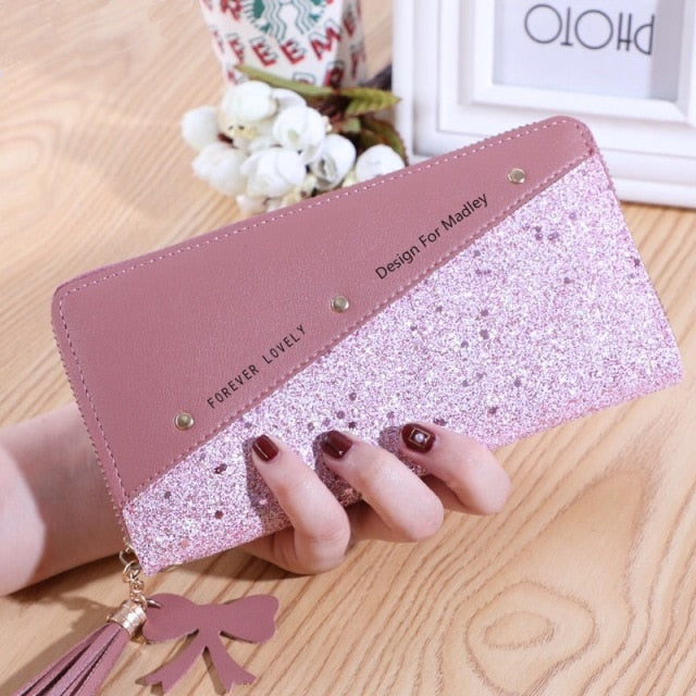 Realaiot Fashion Wallets Zipper Coin Purse Lady Long Short Purses Handbags Women Clutch Cards Holder PU Leather Moneybag Billfold Wallet