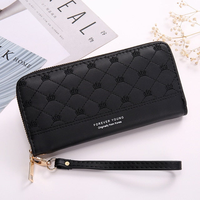 Realaiot Fashion Wallets Zipper Coin Purse Lady Long Short Purses Handbags Women Clutch Cards Holder PU Leather Moneybag Billfold Wallet