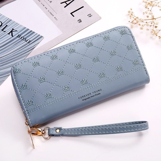 Realaiot Fashion Wallets Zipper Coin Purse Lady Long Short Purses Handbags Women Clutch Cards Holder PU Leather Moneybag Billfold Wallet