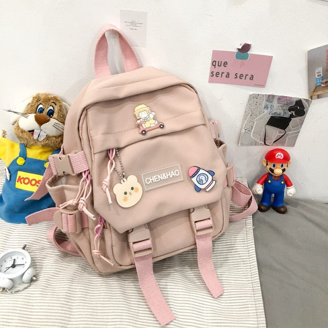 Realaiot Small women's backpack girls school bag waterproof nylon fashion Japanese casual young girl's bag Female mini