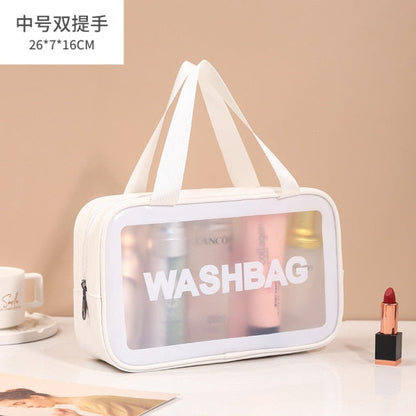 Cyflymder PU Women Travel Storage Bag Toiletry Organize Waterproof PVC Cosmetic Bag Portable Transparent MakeUp Bag Female Wash Bag