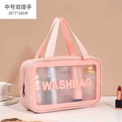 Cyflymder PU Women Travel Storage Bag Toiletry Organize Waterproof PVC Cosmetic Bag Portable Transparent MakeUp Bag Female Wash Bag