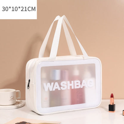 Cyflymder PU Women Travel Storage Bag Toiletry Organize Waterproof PVC Cosmetic Bag Portable Transparent MakeUp Bag Female Wash Bag