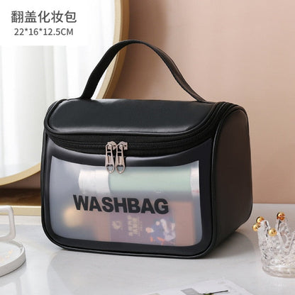 Cyflymder PU Women Travel Storage Bag Toiletry Organize Waterproof PVC Cosmetic Bag Portable Transparent MakeUp Bag Female Wash Bag