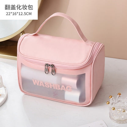 Cyflymder PU Women Travel Storage Bag Toiletry Organize Waterproof PVC Cosmetic Bag Portable Transparent MakeUp Bag Female Wash Bag