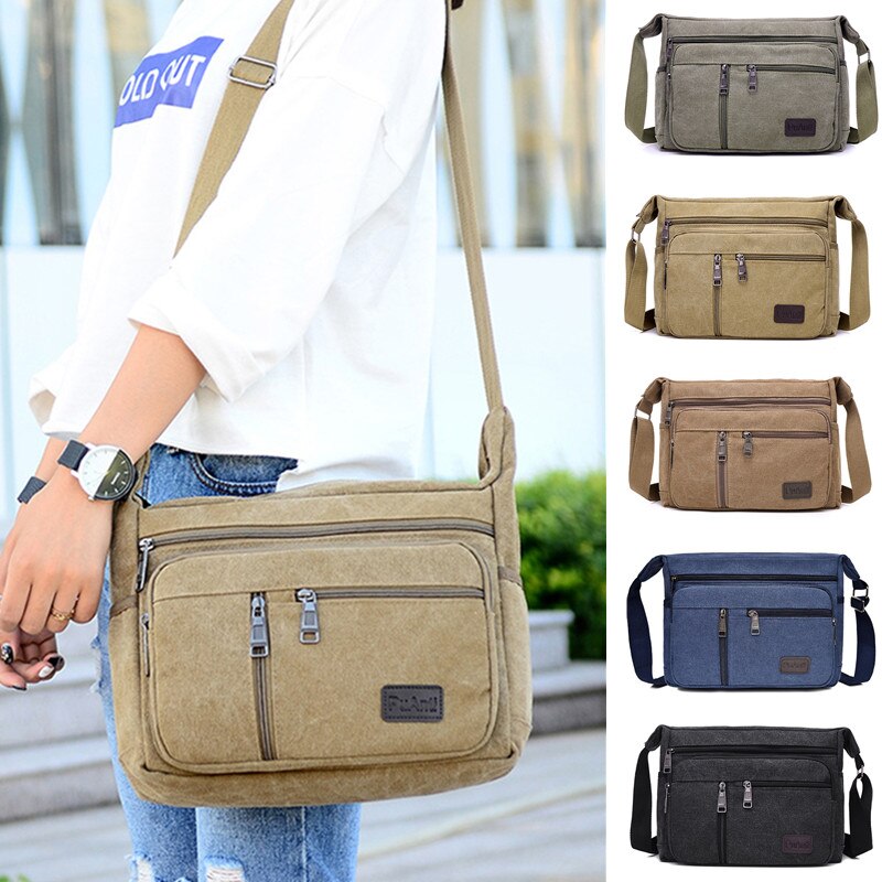 Casual Retro Business Bag High Capacity Canvas Bag Outdoor Simple Version Shoulder Bag Diagonal Package Bag For Men Men Big Sac