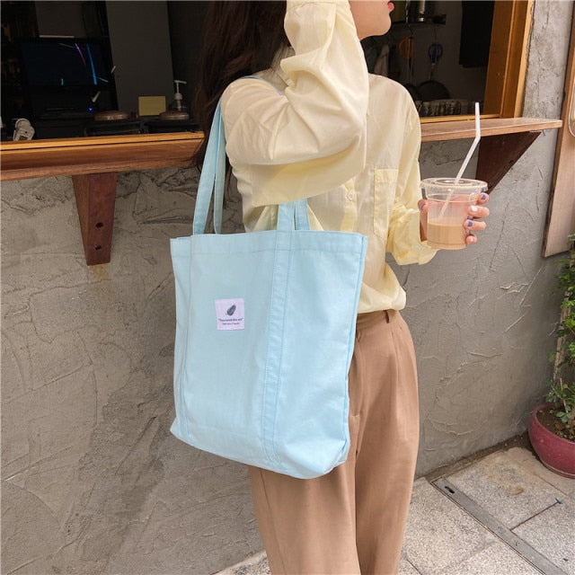 Cyflymder New Canvas Tote Bags for Women Large Cotton Cloth Shoulder Shopping Bag Fabric Handbags Lady Eco Reusable Shopper Bags