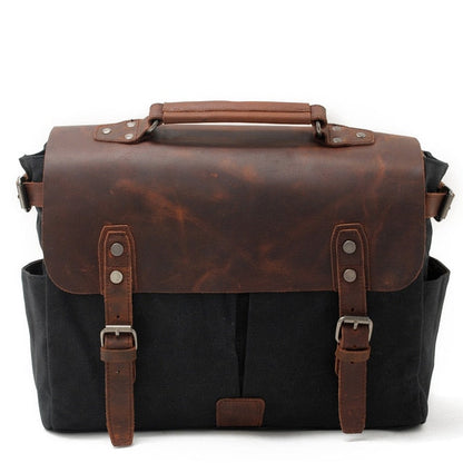 Realaiot Vintage Motorcycle Side Bag  Waxed Canvas Bike Luggage Bag Riding Saddle Leg for Bicycle Men Rider Shoulder Bag Crossbody Bags