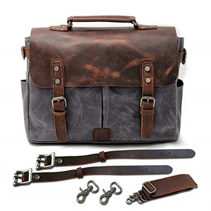 Realaiot Vintage Motorcycle Side Bag  Waxed Canvas Bike Luggage Bag Riding Saddle Leg for Bicycle Men Rider Shoulder Bag Crossbody Bags