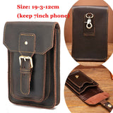 Cyflymder Real Leather men Casual Design Small Waist Bag Cowhide Fashion Hook Bum Bag Waist Belt Pack Cigarette Case 5.5" Phone Pouch 1609