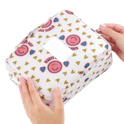 Realaiot Womens Cosmetic Toiletry Bags Travel Makeup Bag Girl's Cute Printing organizer make up Pouch Men high quality Washing Bag New