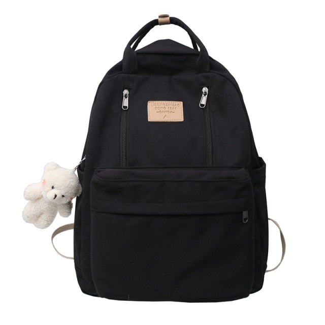 Cyflymder Multifunction Double Zipper Women Backpack Teenager Girls Laptop Backpack Student Shoulder Bag Korean Style Schoolbag
