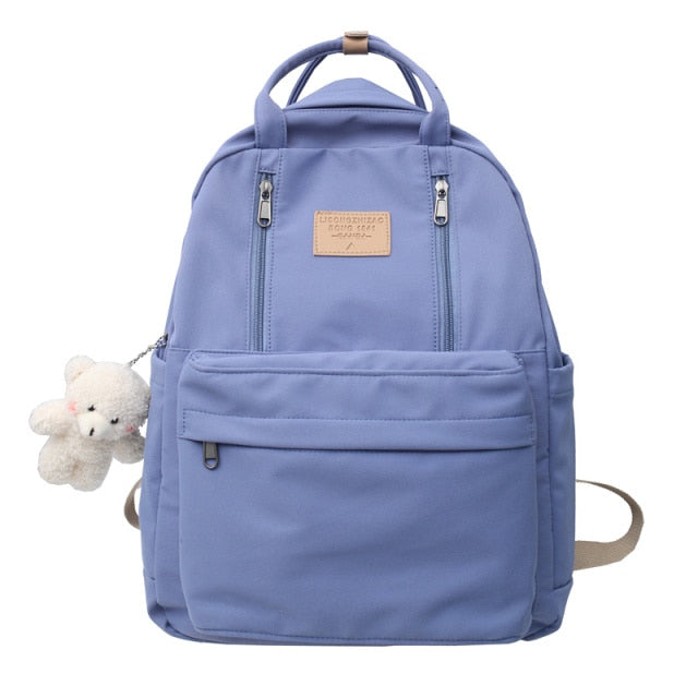 Cyflymder Multifunction Double Zipper Women Backpack Teenager Girls Laptop Backpack Student Shoulder Bag Korean Style Schoolbag