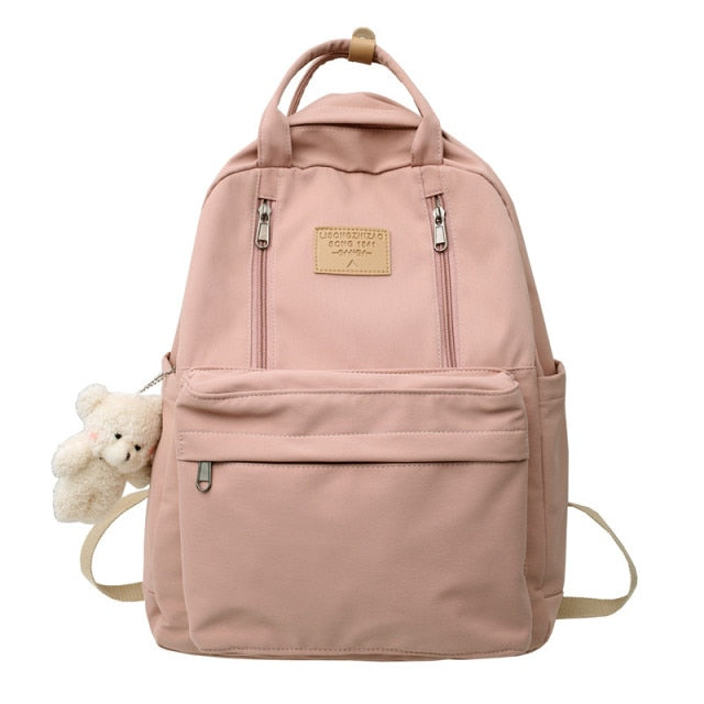 Cyflymder Multifunction Double Zipper Women Backpack Teenager Girls Laptop Backpack Student Shoulder Bag Korean Style Schoolbag