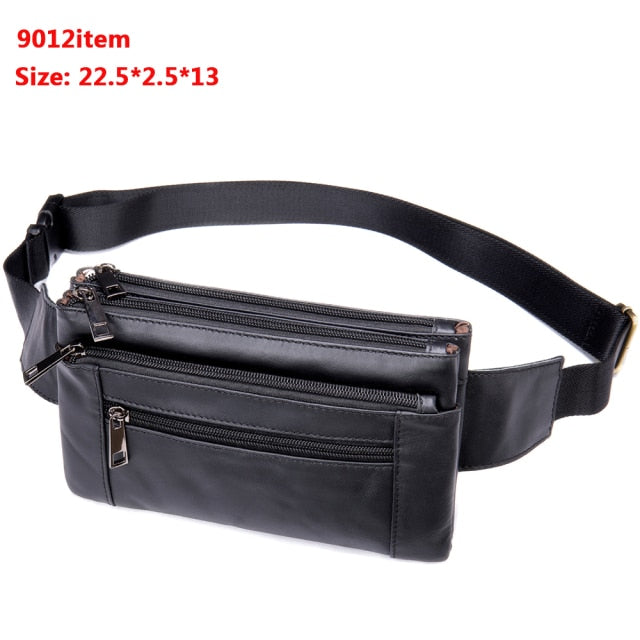 Cyflymder Male Fanny Pack Men's Waist Bag Genuine Leather Men's Belt Pouch Hip Bags Sport Phone Money Belt Bag Men Waist Packs