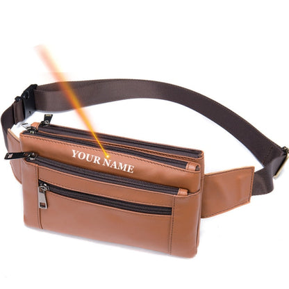 Cyflymder Male Fanny Pack Men's Waist Bag Genuine Leather Men's Belt Pouch Hip Bags Sport Phone Money Belt Bag Men Waist Packs