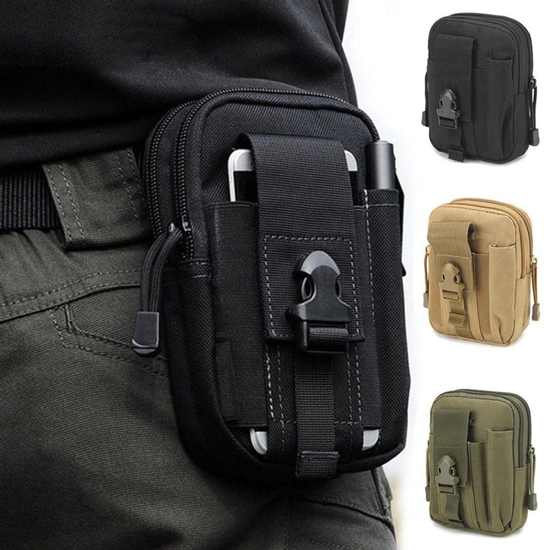 Realaiot Waist Pack Men's Casual Bag Travel Purse Waterproof Belt Zipper Tactical Outdoor Sport Fanny Multifunction Pack Phone Pocket