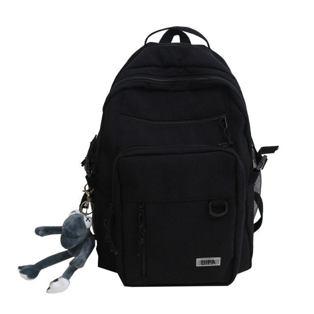 Cyflymder New Double-deck Waterproof Nylon Women Backpack Female Multi-pocket Laptop Backpack Unisex Travel Bag College Schoolbag