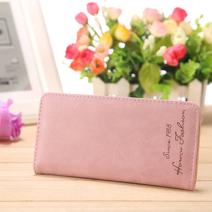 Realaiot Women's Wallet Minimalist Thin Pu Leather Letter Fashion Wallet Female Multi-card Clutch Practical Coin Purse Card Bag Money