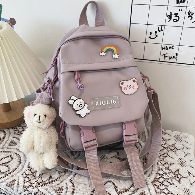 Realaiot Small Backpack Women Cute Multifunctional Dual-use School Bags for Teenage Girls Student Kawaii Mini Travel Backpacks Ruckpack