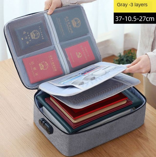 Realaiot Document Storage Bag Organizer Files Folder Ticket Credit Card Certificates Handbag Home Office Organizer Accessories Supplies