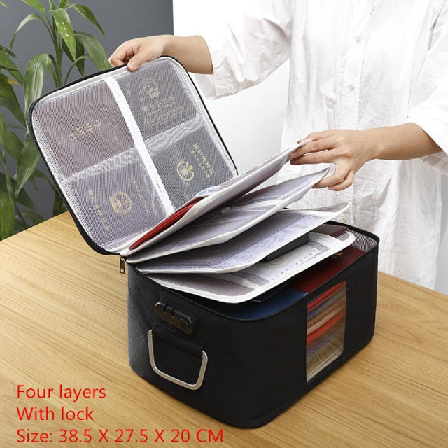 Realaiot Document Storage Bag Organizer Files Folder Ticket Credit Card Certificates Handbag Home Office Organizer Accessories Supplies