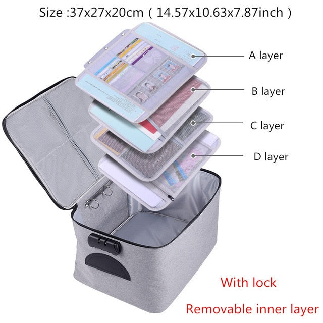 Realaiot Document Storage Bag Organizer Files Folder Ticket Credit Card Certificates Handbag Home Office Organizer Accessories Supplies