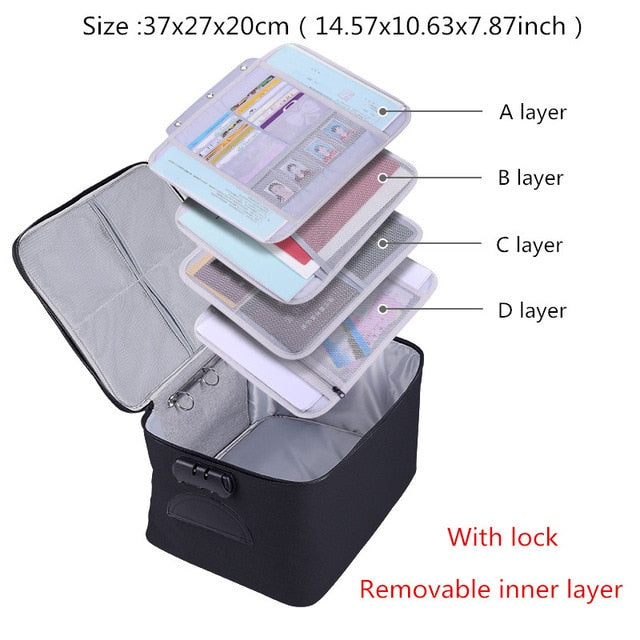 Realaiot Document Storage Bag Organizer Files Folder Ticket Credit Card Certificates Handbag Home Office Organizer Accessories Supplies