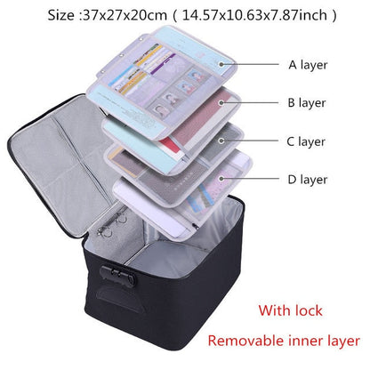 Realaiot Document Storage Bag Organizer Files Folder Ticket Credit Card Certificates Handbag Home Office Organizer Accessories Supplies