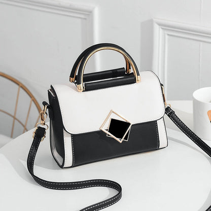 Realaiot Best selling women's Shoulder bag fashion color contrast small square bag high quality Pu One Shoulder Bag for women