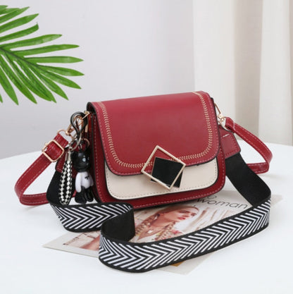 Realaiot Best selling women's Shoulder bag fashion color contrast small square bag high quality Pu One Shoulder Bag for women