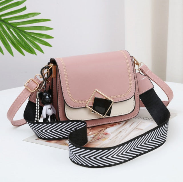 Realaiot Best selling women's Shoulder bag fashion color contrast small square bag high quality Pu One Shoulder Bag for women