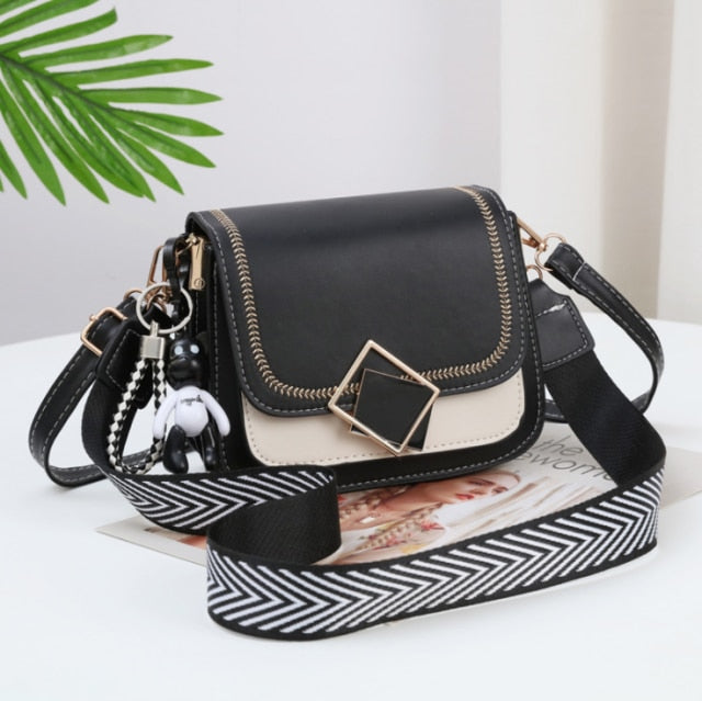 Realaiot Best selling women's Shoulder bag fashion color contrast small square bag high quality Pu One Shoulder Bag for women