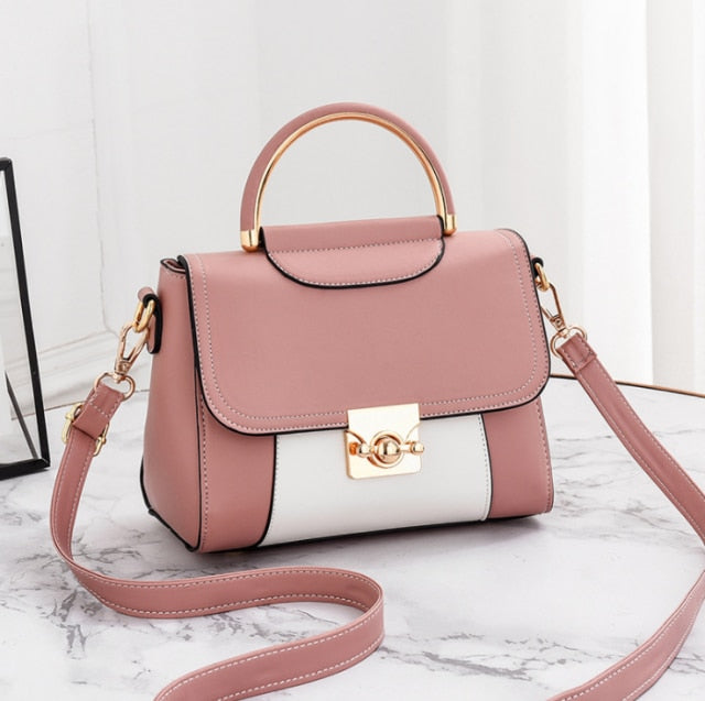 Realaiot Best selling women's Shoulder bag fashion color contrast small square bag high quality Pu One Shoulder Bag for women