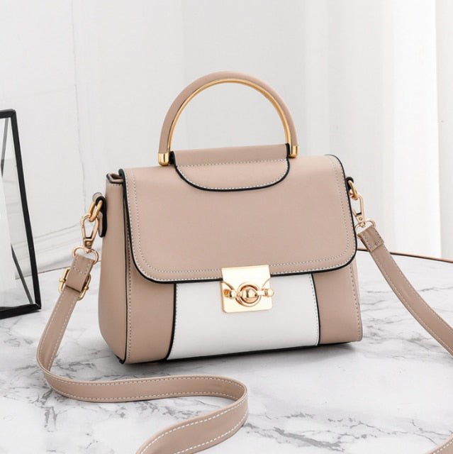 Realaiot Best selling women's Shoulder bag fashion color contrast small square bag high quality Pu One Shoulder Bag for women