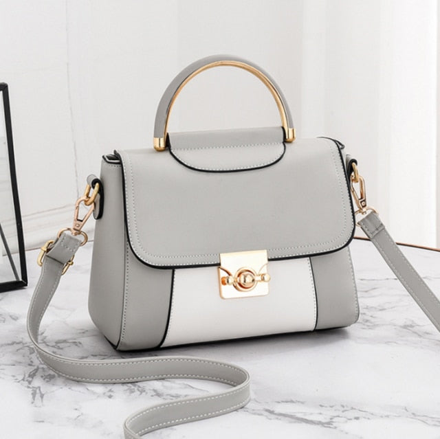 Realaiot Best selling women's Shoulder bag fashion color contrast small square bag high quality Pu One Shoulder Bag for women