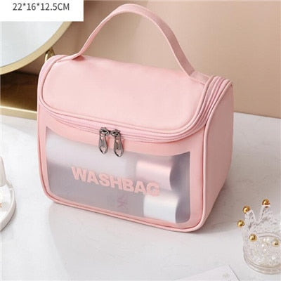 Realaiot Women Zipper Wash Make Up Bag Travel Large Capacity Cosmetic Bags Pvc Waterproof Portable Organizer Storage Toiletry Beauty Case