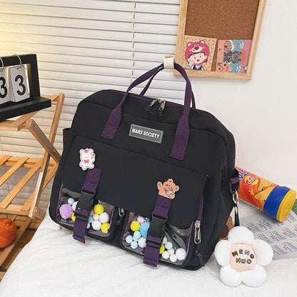 Realaiot Summer Large Capacity Multi-function Fashion Girl Student Backpack Korean Japanese Contrast Color School Style Schoolbag