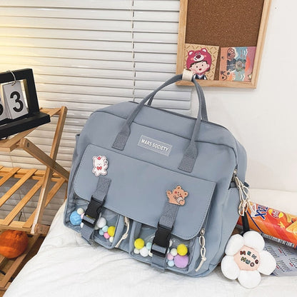 Realaiot Summer Large Capacity Multi-function Fashion Girl Student Backpack Korean Japanese Contrast Color School Style Schoolbag