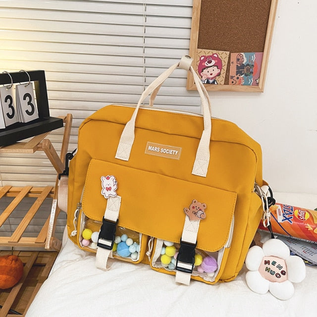 Realaiot Summer Large Capacity Multi-function Fashion Girl Student Backpack Korean Japanese Contrast Color School Style Schoolbag