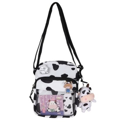 Cyflymder Shopping Bags Women Sweet Kawaii Printed Canvas Leisure Daily Shop Bag Crossbody Purse New